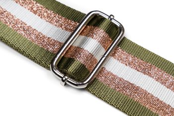 styleBREAKER Breiter Taschen Schulterriemen verstellbar mit Metallic Streifen Muster, Wechsel Taschengurt, Handyband, Handykette 02013029