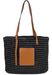 styleBREAKER Korbflecht Schultertasche aus Papierstroh mit Kunstleder Details | Damen Shopper Basttasche geflochten mit Reißverschluss | Strandtasche 43 x 34 x 4 cm