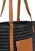 styleBREAKER Korbflecht Schultertasche aus Papierstroh mit Kunstleder Details | Damen Shopper Basttasche geflochten mit Reißverschluss | Strandtasche 43 x 34 x 4 cm