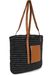 styleBREAKER Korbflecht Schultertasche aus Papierstroh mit Kunstleder Details | Damen Shopper Basttasche geflochten mit Reißverschluss | Strandtasche 43 x 34 x 4 cm