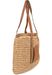 styleBREAKER Korbflecht Schultertasche aus Papierstroh mit Kunstleder Details | Damen Shopper Basttasche geflochten mit Reißverschluss | Strandtasche 43 x 34 x 4 cm