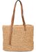 styleBREAKER Korbflecht Schultertasche aus Papierstroh mit Kunstleder Details | Damen Shopper Basttasche geflochten mit Reißverschluss | Strandtasche 43 x 34 x 4 cm