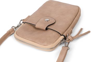 styleBREAKER Damen Umhängetasche klein mit Reißverschluss, Mini Bag Handtasche Einfarbig verstellbar, Handytasche 02012382