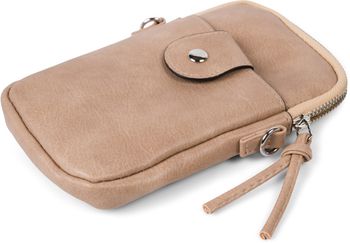 styleBREAKER Damen Umhängetasche klein mit Reißverschluss, Mini Bag Handtasche Einfarbig verstellbar, Handytasche 02012382
