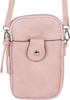 styleBREAKER Damen Umhängetasche klein mit Reißverschluss, Mini Bag Handtasche Einfarbig verstellbar, Handytasche 02012382