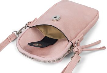 styleBREAKER Damen Umhängetasche klein mit Reißverschluss, Mini Bag Handtasche Einfarbig verstellbar, Handytasche 02012382