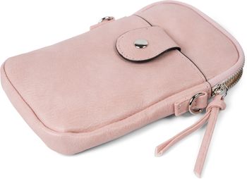 styleBREAKER Damen Umhängetasche klein mit Reißverschluss, Mini Bag Handtasche Einfarbig verstellbar, Handytasche 02012382