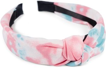 styleBREAKER Damen Stoff Haarreif mit buntem Batik Farbverlauf Muster, Twist Knoten, Headband, Haarschmuck 04027046