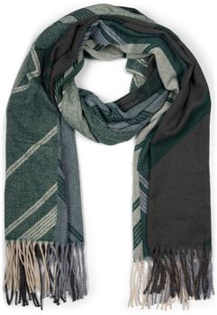 styleBREAKER Damen Web Schal mit Geometrischem Muster und Fransen, warme Winter Stola mehrfarbig 01017150