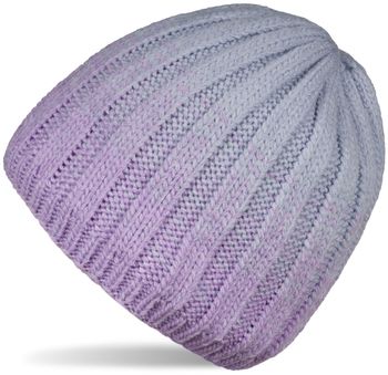 styleBREAKER Unisex Strickmütze mit Farbverlauf und Rippstrickmuster, Thermo-Fleece Innenfutter, Winter Mütze 04024196