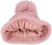 styleBREAKER Damen Strick Bommelmütze Einfarbig mit Rippen Muster und Fleece Futter, Winter Mütze, Strickmütze 04024198