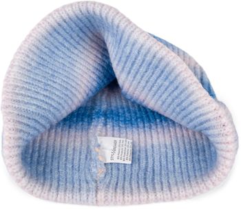 styleBREAKER Damen Strickmütze mit Streifen Farbverlauf im Ombré Look, Feinstrick Mütze, Strick Beanie 04024199