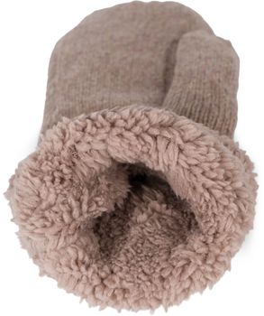 styleBREAKER Damen warme Winter Strick Fäustlinge mit Strass und Perlen, Handschuhe, Thermo Fleece, Strickhandschuhe 09010039