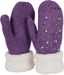 styleBREAKER Damen warme Winter Strick Fäustlinge mit Strass und Perlen, Handschuhe, Thermo Fleece, Strickhandschuhe 09010039