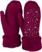 styleBREAKER Damen warme Winter Strick Fäustlinge mit Strass und Perlen, Handschuhe, Thermo Fleece, Strickhandschuhe 09010039