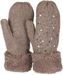 styleBREAKER Damen warme Winter Strick Fäustlinge mit Strass und Perlen, Handschuhe, Thermo Fleece, Strickhandschuhe 09010039