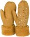 styleBREAKER Damen warme Winter Strick Fäustlinge mit Strass und Perlen, Handschuhe, Thermo Fleece, Strickhandschuhe 09010039