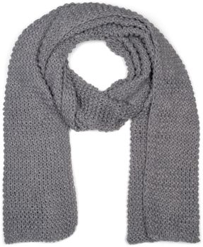 styleBREAKER Damen langer Strick Schal mit Wellen Strickmuster, warmer Winter Strickschal Einfarbig 01018168