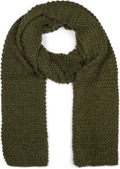 styleBREAKER Damen langer Strick Schal mit Wellen Strickmuster, warmer Winter Strickschal Einfarbig 01018168