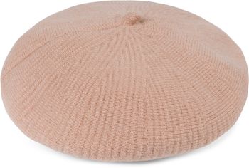 styleBREAKER Damen Feinstrick Baskenmütze mit dezentem Streifen Muster, Winter, Barett, Béret, Franzosen Mütze 04024200