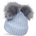 styleBREAKER Kinder Strick Bommelmütze mit 2 Kunstfellbommel und Fleece Futter, Winter Mütze, Strickmütze, 2-5 Jahre 04024203