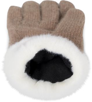 styleBREAKER Damen warme Winter Handschuhe mit Reiskorn Muster und Fleece, Thermo Strickhandschuhe, Fingerhandschuhe 09010040