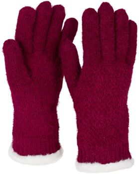 styleBREAKER Damen warme Winter Handschuhe mit Reiskorn Muster und Fleece, Thermo Strickhandschuhe, Fingerhandschuhe 09010040