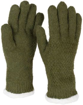 styleBREAKER Damen warme Winter Handschuhe mit Reiskorn Muster und Fleece, Thermo Strickhandschuhe, Fingerhandschuhe 09010040