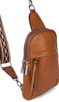 styleBREAKER Damen One Shoulder Rucksack, gemusterter Schultergurt, Einfarbige Crossbody Bag, Cityrucksack, Sling Bag 02012387