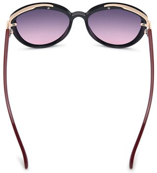styleBREAKER Damen Sonnenbrille Oval mit filigranem Kunststoff Rahmen und Metall Detail, Polycarbonat Gläser 09020144