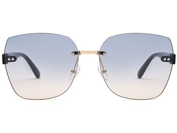 styleBREAKER Damen Sonnenbrille Rahmenlos mit getönten Rechteckigen Polycarbonat Gläsern, Kunststoff Bügeln 09020145