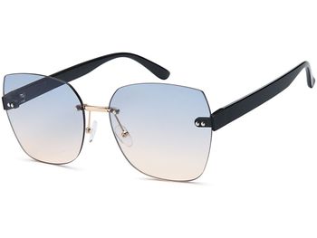 styleBREAKER Damen Sonnenbrille Rahmenlos mit getönten Rechteckigen Polycarbonat Gläsern, Kunststoff Bügeln 09020145