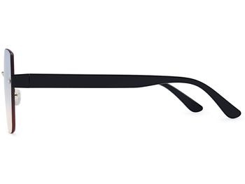 styleBREAKER Damen Sonnenbrille Rahmenlos mit getönten Rechteckigen Polycarbonat Gläsern, Kunststoff Bügeln 09020145