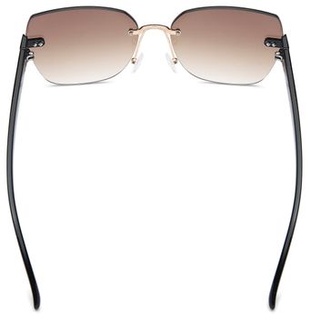 styleBREAKER Damen Sonnenbrille Rahmenlos mit getönten Rechteckigen Polycarbonat Gläsern, Kunststoff Bügeln 09020145