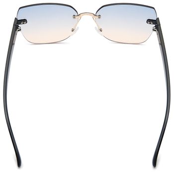 styleBREAKER Damen Sonnenbrille Rahmenlos mit getönten Rechteckigen Polycarbonat Gläsern, Kunststoff Bügeln 09020145