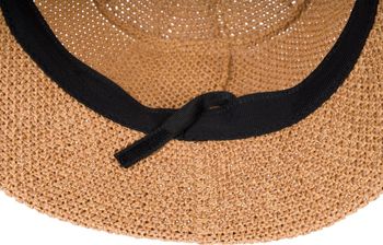 styleBREAKER Damen Papierstroh Sonnenhut | faltbarer Fischerhut | leichter Bucket Hat mit Schweißband | Sommerhut mit Krempe als Sonnenschutz für Outdoor Strand Freizeit