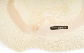 styleBREAKER Damen Papierstroh Sonnenhut | faltbarer Fischerhut | leichter Bucket Hat mit Schweißband | Sommerhut mit Krempe als Sonnenschutz für Outdoor Strand Freizeit