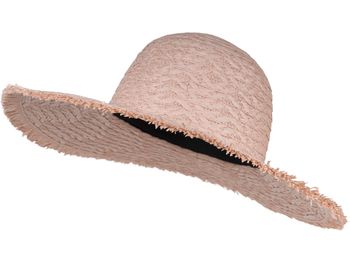 styleBREAKER Damen Strohhut Papierstroh mit luftigem Flechtmuster, breite ausgefranste Krempe, Sonnenhut, Schlapphut 04025033