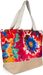 styleBREAKER XXL Strandtasche mit buntem Blumen Print | Große Schultertasche mit Knebelknopf, Stoffhenkel & Karabiner | Damen Shopper 56 x 36 x 18 cm