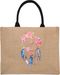 styleBREAKER Leinen Henkeltasche mit Traumfänger Print im Boho Style | Damen Shopper mit Reißverschluss | Sommer Strandtasche 41 x 33 x 17 cm