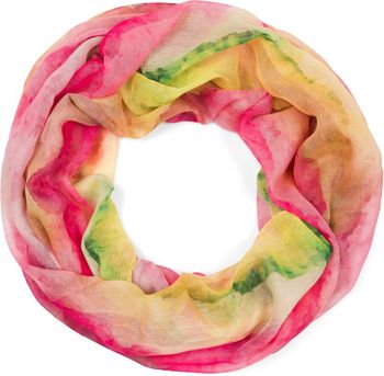 styleBREAKER Damen Loop Schal mit buntem Aquarell Farbverlauf Muster, leichter sommerlicher Schlauchschal mehrfarbig 01016220
