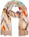 styleBREAKER Damen Schal mit buntem Zick Zack Zacken Muster und Metallic Akzenten, Stola mehrfarbig gezackt 01016221