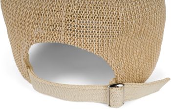 styleBREAKER Papierstroh Baseball Cap einfarbig | luftiges Sommer Basecap mit Metallschnalle verstellbar | Unisex Cap mit Schweißband für Damen und Herren