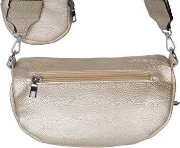 styleBREAKER Damen Halbmond Crossbody Schultertaschen Set 2-Teilig, Schultergurt mit Zick-Zack Rauten Muster 02012396