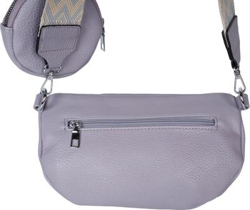 styleBREAKER Damen Halbmond Crossbody Schultertaschen Set 2-Teilig, Schultergurt mit Zick-Zack Rauten Muster 02012396