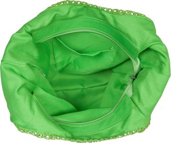 styleBREAKER Damen Papierstroh Beuteltasche mit langen Henkeln | sommerliche Flechttasche mit Reißverschluss | Strandtasche Schultertasche