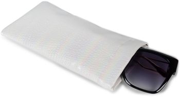 styleBREAKER Etui für Sonnenbrillen in Perlmutt Kroko Optik mit Brillenputztuch, Brillenetui Schnappverschluss, Unisex 09020147