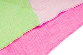 styleBREAKER Damen Musselin Dreieckstuch 3-farbig | Pastell Schal aus Baumwolle für Frühling & Sommer | Leichtes Dreieckstuch aus Musselin Stoff | Made in Italy
