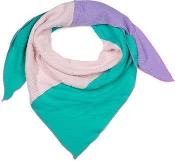 styleBREAKER Damen Musselin Dreieckstuch 3-farbig | Pastell Schal aus Baumwolle für Frühling & Sommer | Leichtes Dreieckstuch aus Musselin Stoff | Made in Italy
