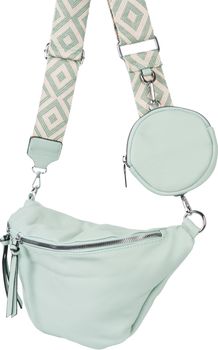 styleBREAKER Damen Halbmond Crossbody Schultertaschen Set 3-Teilig, Schultergurt mit Muster, Schlüsselanhänger, Börse 02012398